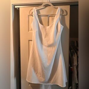 Revelry Lana Crepe + Tulle Mini Dress